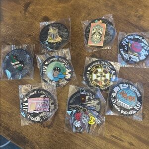 NEW Strike Gently Enamel Pin Lot x9
